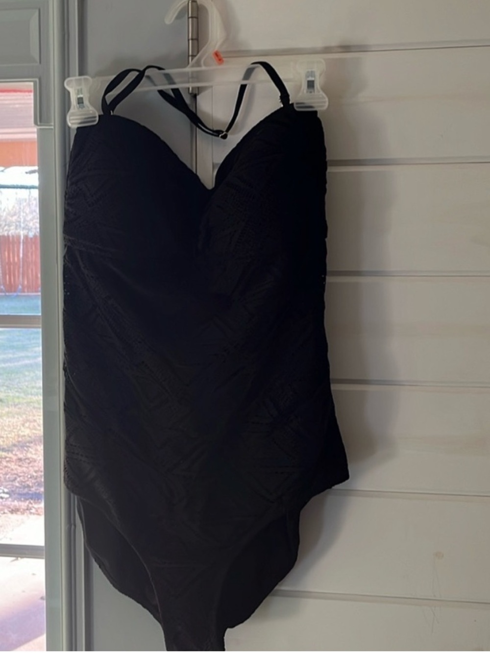 Jessica Simpson crochet Black One-Piece Swimsuit